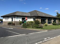 White restaurant building.