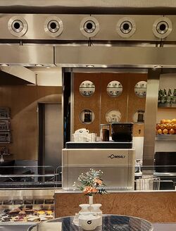 Chrome coffee servery.