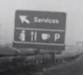 Old motorway services sign.
