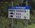 EuroGarages branded direction sign.
