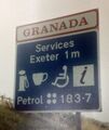 Granada Exeter services sign.