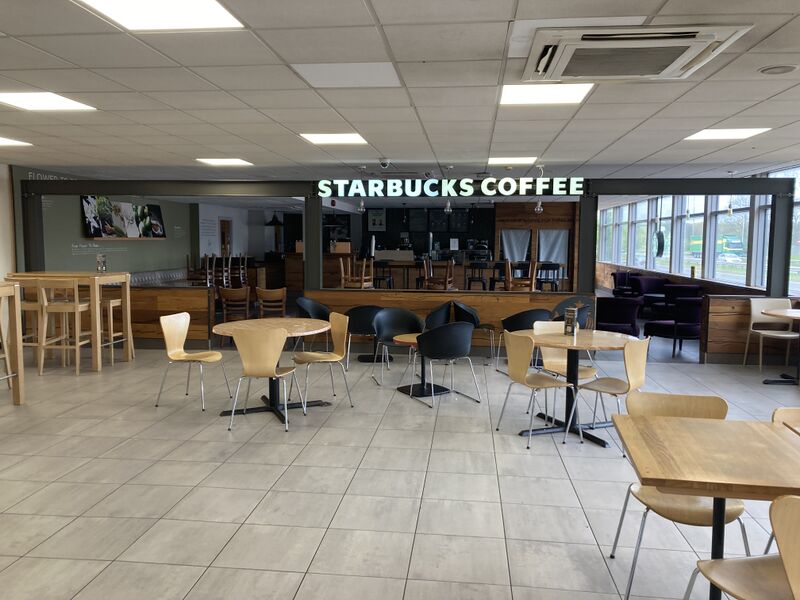 File:Starbucks kiosk Charnock Richard North 2022.jpg