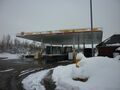 Tibshelf: Tibshelf petrol station snow.jpg