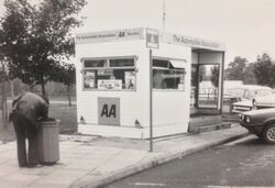 AA service station kiosk.