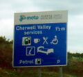 Moto Marks & Spencer Cherwell Valley services sign.