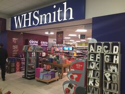 WHSmith service station letters.