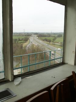 M6 viewed through the tower-restaurant window.