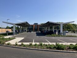 Canopy over charging points.