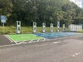 Electric vehicle charging point: GRIDSERVE Woolley Edge South 2023.jpg