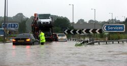 Strensham services flooding.