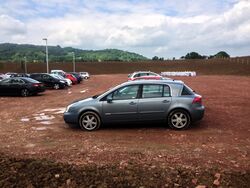 Mud car park.