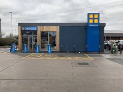 A Greggs store in its own modular building.