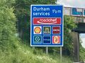 Durham: Durham motorway signs 2024.jpg