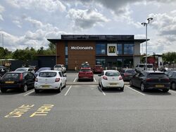 A two-storey McDonald's restaurant.