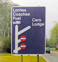 Blue UK road sign.