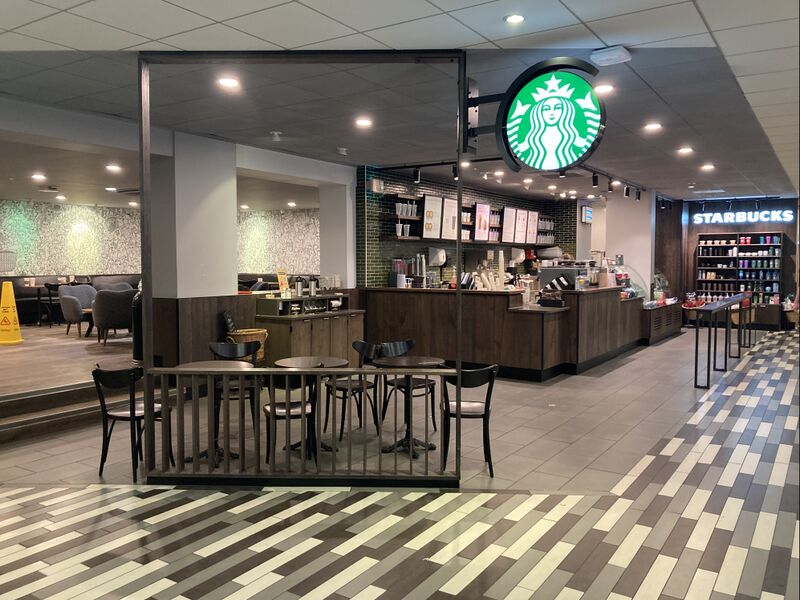 File:Starbucks kiosk Leicester Forest East 2023.jpg