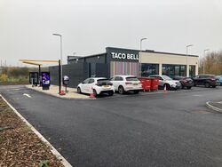 Taco Bell drive thru building.