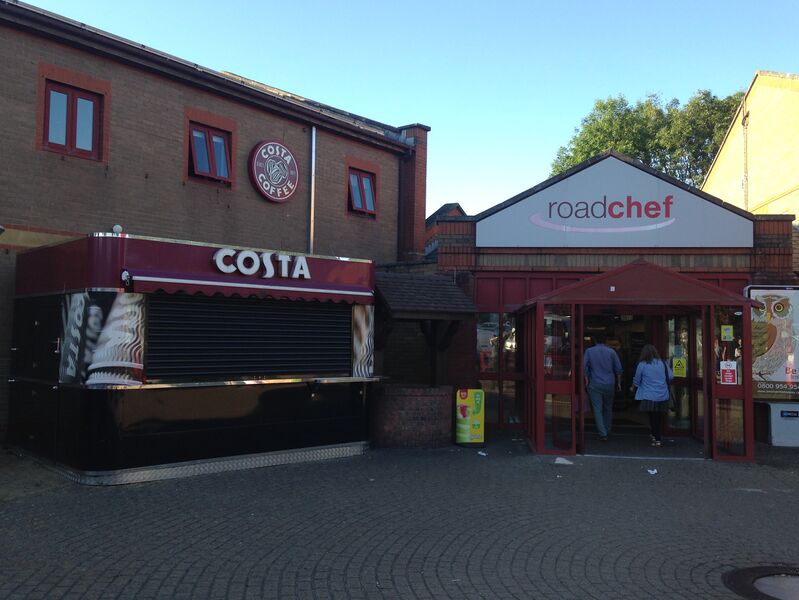 File:Magor front and Costa kiosk.JPG
