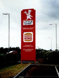 Little Chef and Burger King signs.