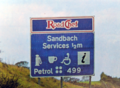 Roadchef Sandbach services sign.