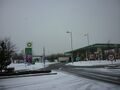 Donington: Donington Park petrol station snow.jpg