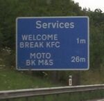 Motorway services sign.